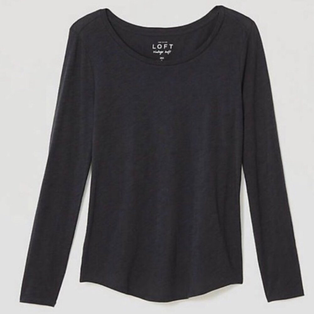 NWT - 2 LOFT Long Sleeve T-Shirts one black, one white